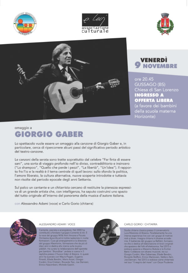 Omaggio a Giorgio Gaber a Gussago