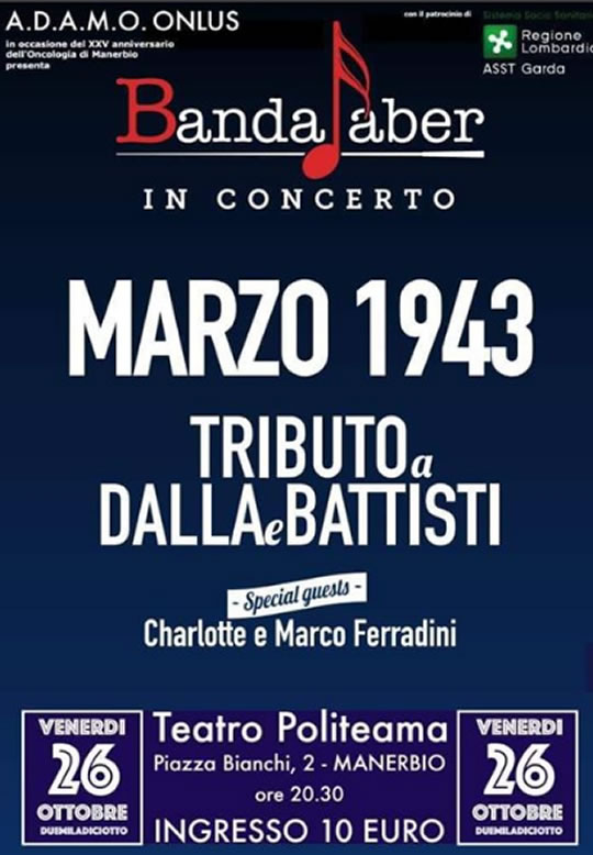 Tributo a Dalla e Battisti a Manerbio