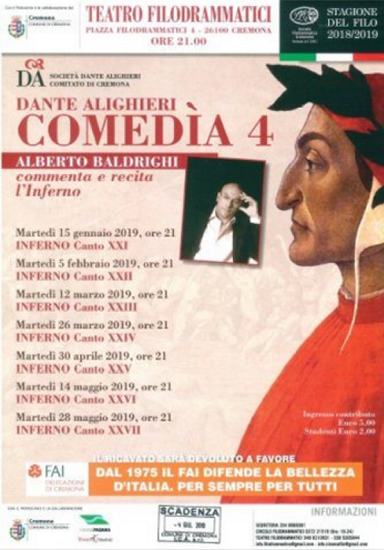 Dante Alighieri Comedìa a Cremona