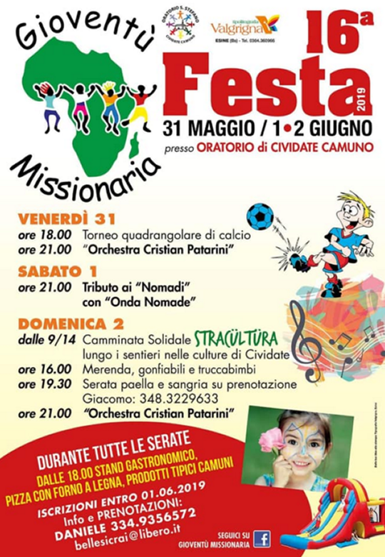 Festa della Gioventù Missionaria a Cividate Camuno 
