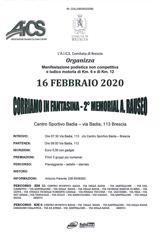 Corriamo in Fantasina a Brescia