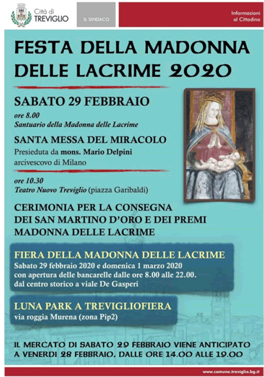 Festa della Madonna delle Lacrime a Treviglio BG