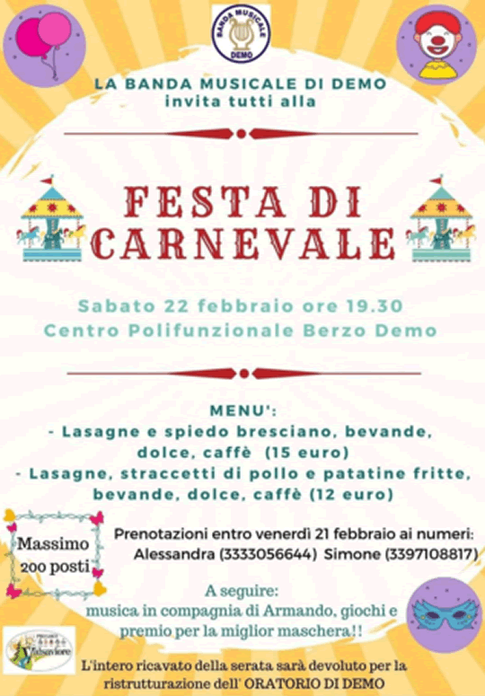 Festa di Carnevale a Berzo Demo