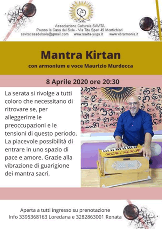 Mantra Kirtan con armonium e voce Maurizio Murdocca a Montichiari