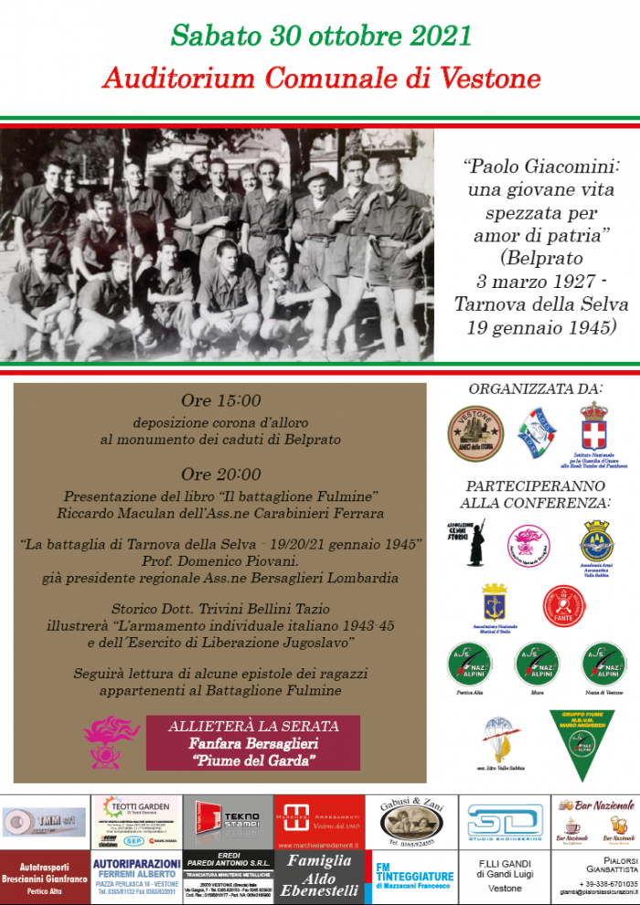 Paolo Giacomini: una giovane vita spezzata per amor di Patria