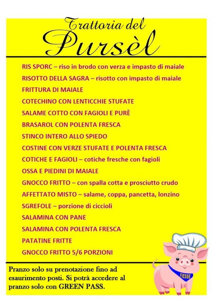 Sagra del Porsel di Fiesse - programma dell'evento