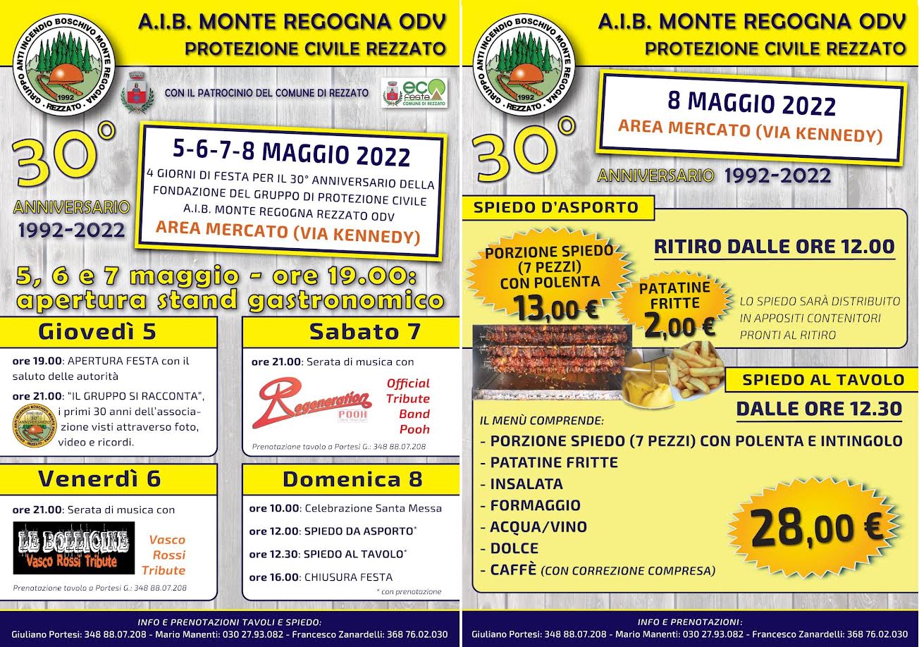 30 anniversario della fondazione di A.I.B. Monte Regogna