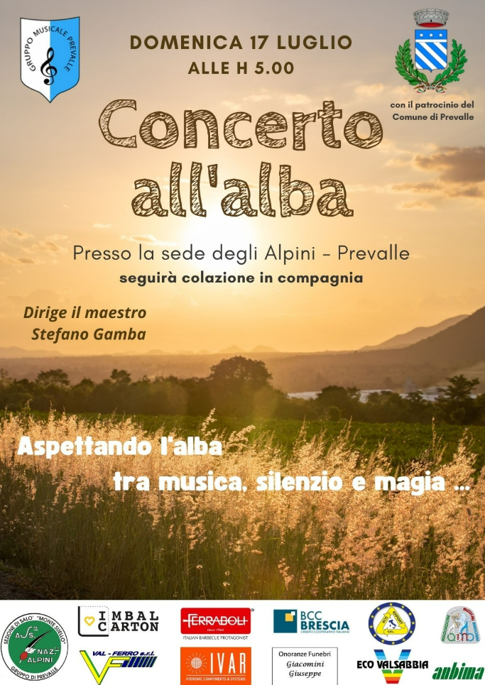 Concerto all'alba a Prevalle