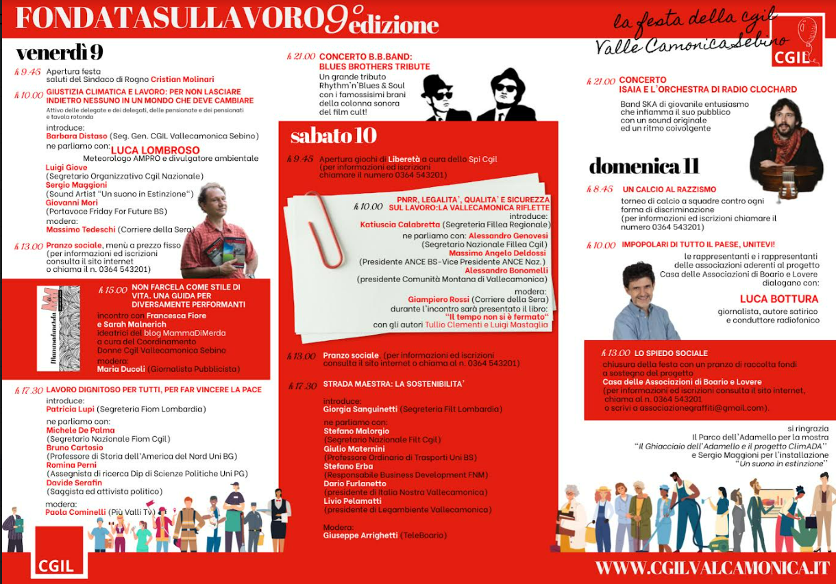 Fondata sul Lavoro - Festa della CGIL Valle Camonica Sebino