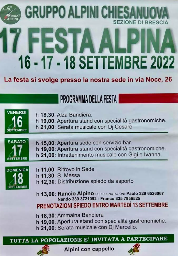 Festa Alpina a Chiesanuova (BS)