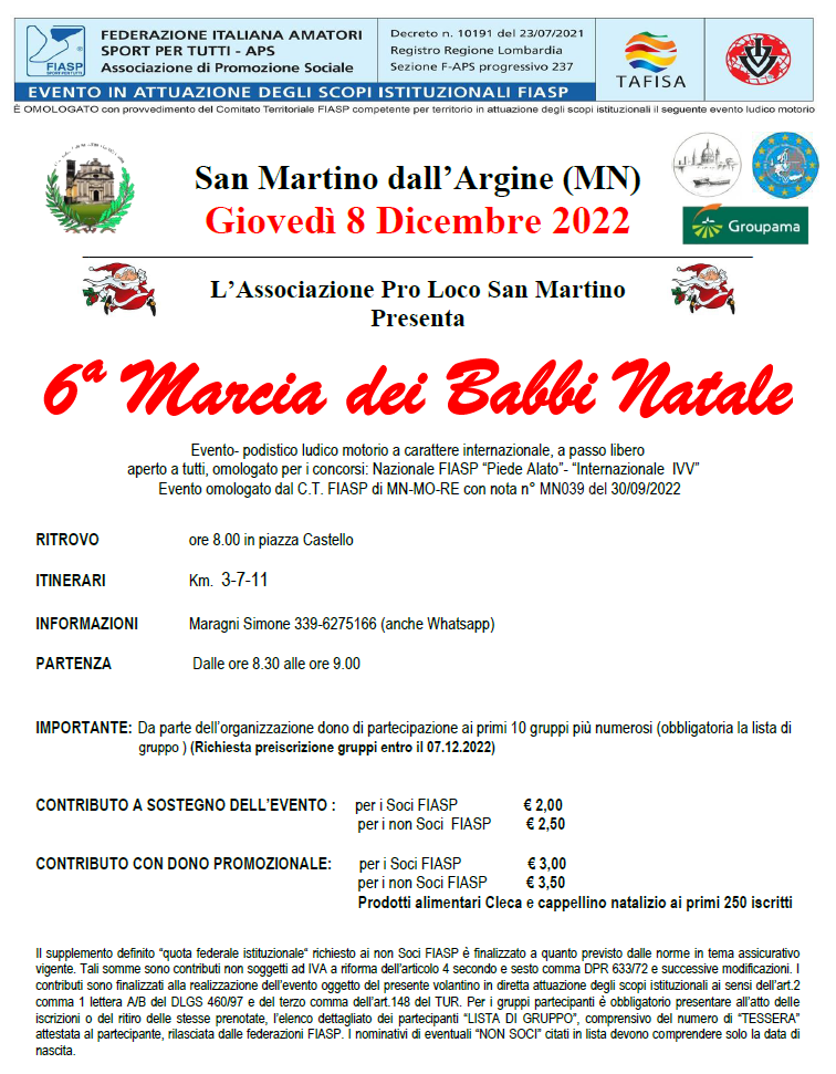 6ª Marcia dei Babbi Natale - San Martino dall’Argine (MN) 