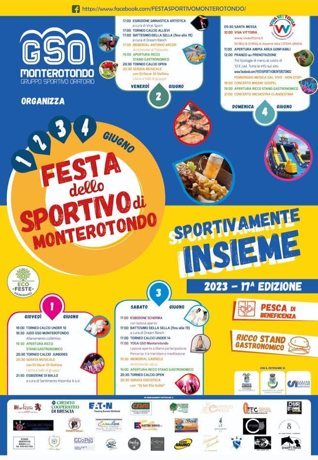 Festa dello Sportivo Oratorio Monterotondo - locandina