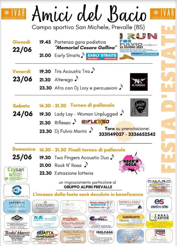 Festa amici del Bacio - Prevalle