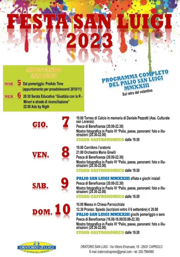 Festa di San Luigi e palio delle Contrade - Capriolo