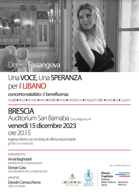 Concerto natalizio di beneficenza con il soprano Denisa Fasiangova