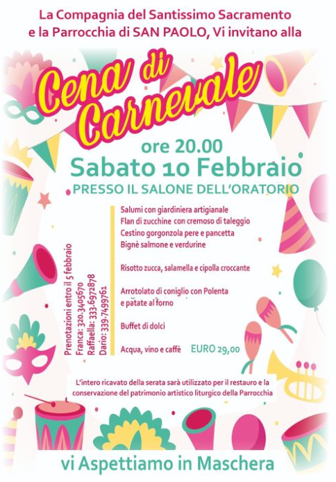 Cena di Carnevale - San Paolo