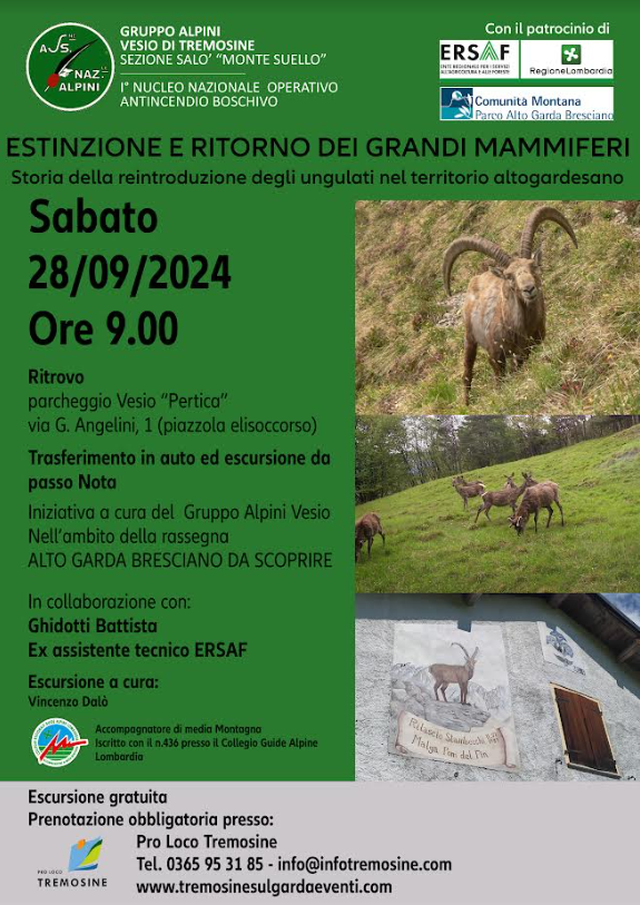 Estinzione e ritorno dei grandi mammiferi - Tremosine sul garda