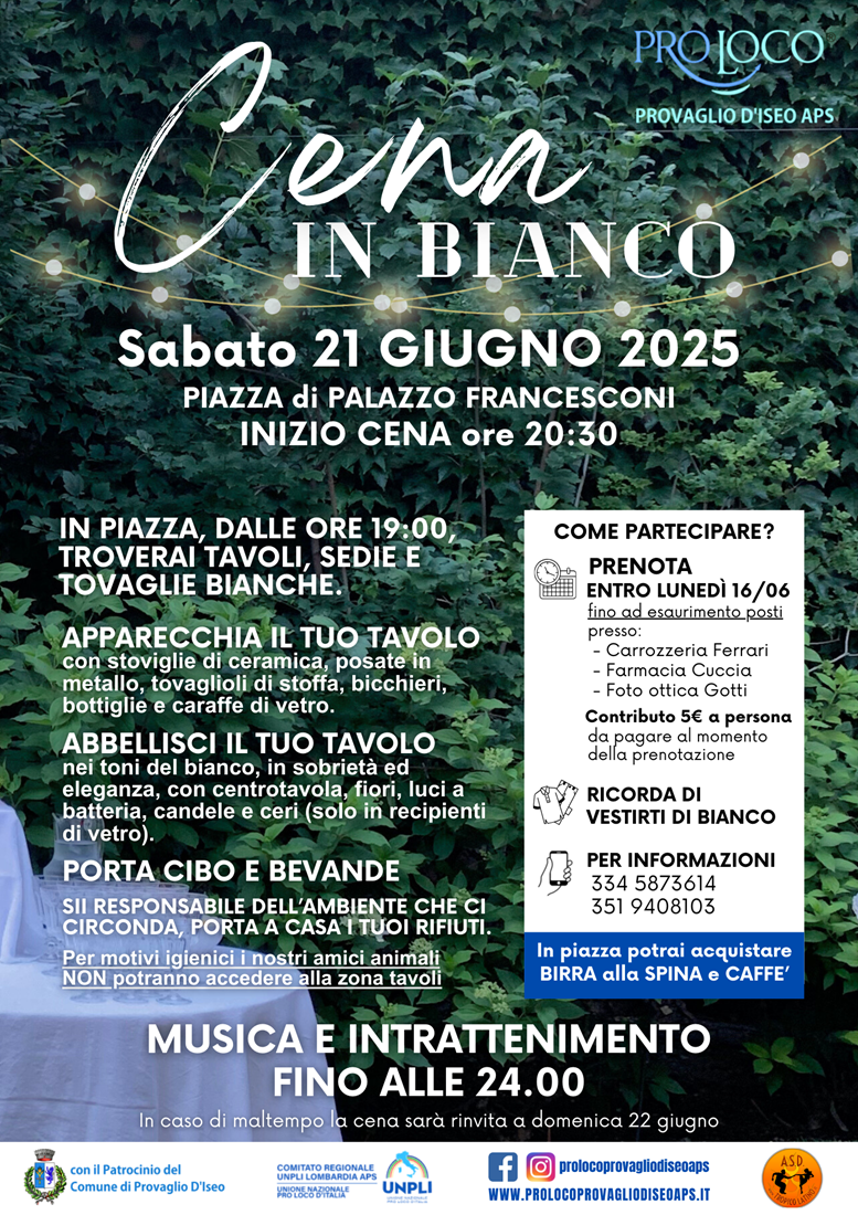 Locandina Cena In Bianco