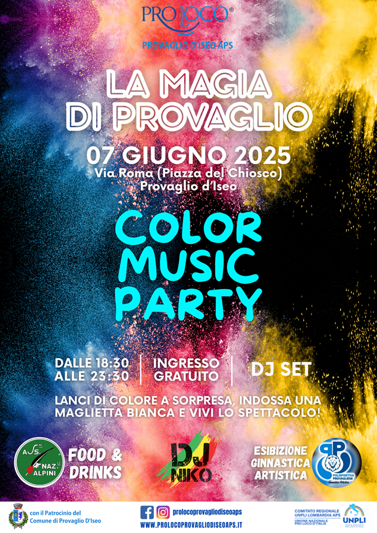 Locandina La magia di provaglio - Color music party