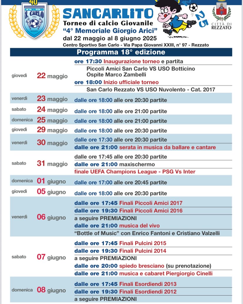 Locandina Torneo san Carlito