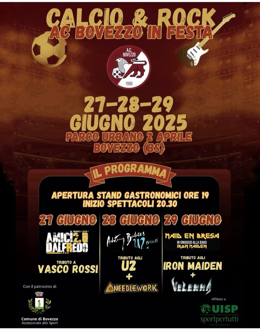 Locandina Calcio e Rock - AC Bovezzo in Festa