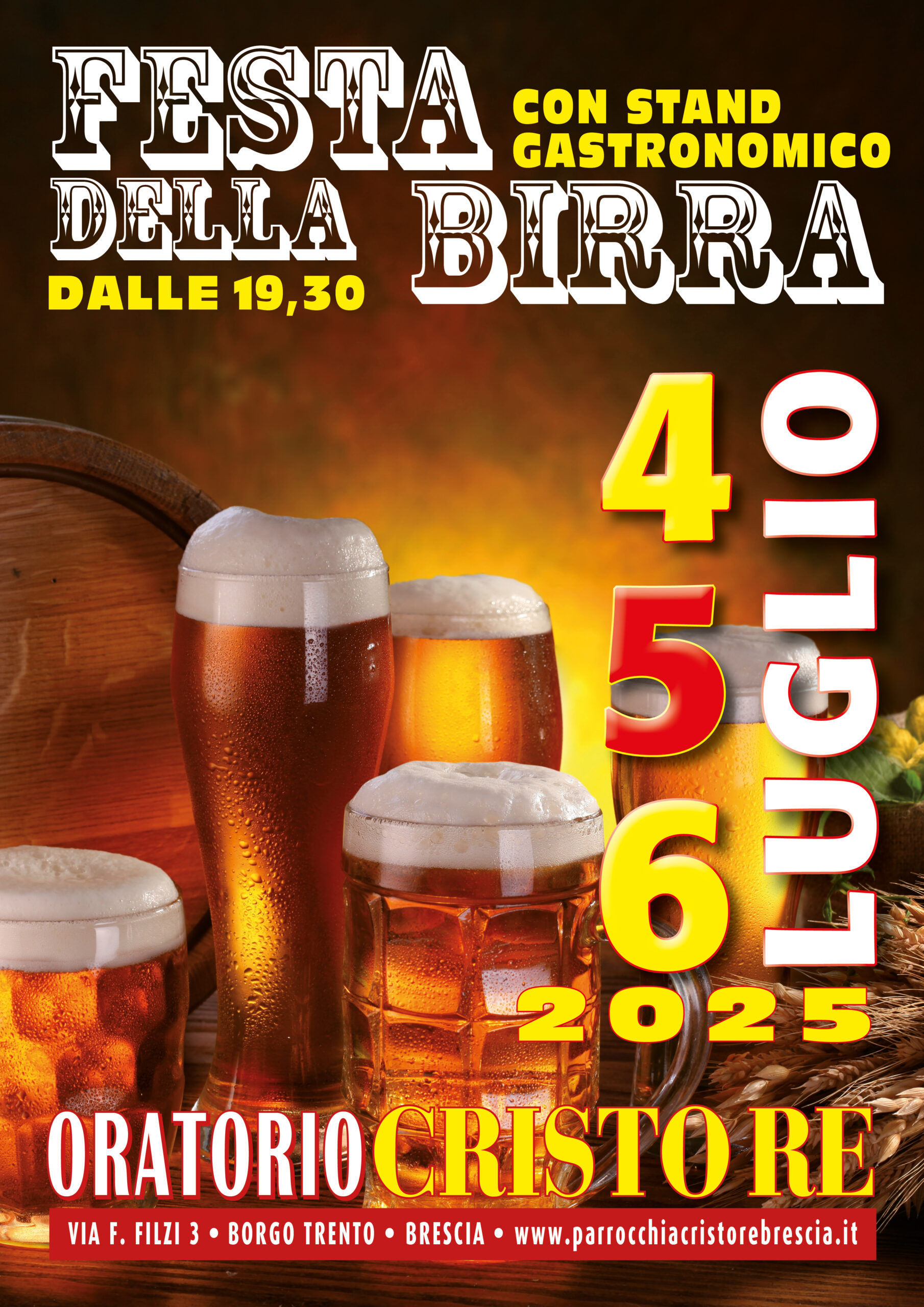 Locandina Festa Della Birra 2025 - Oratorio Cristo Re - Brescia