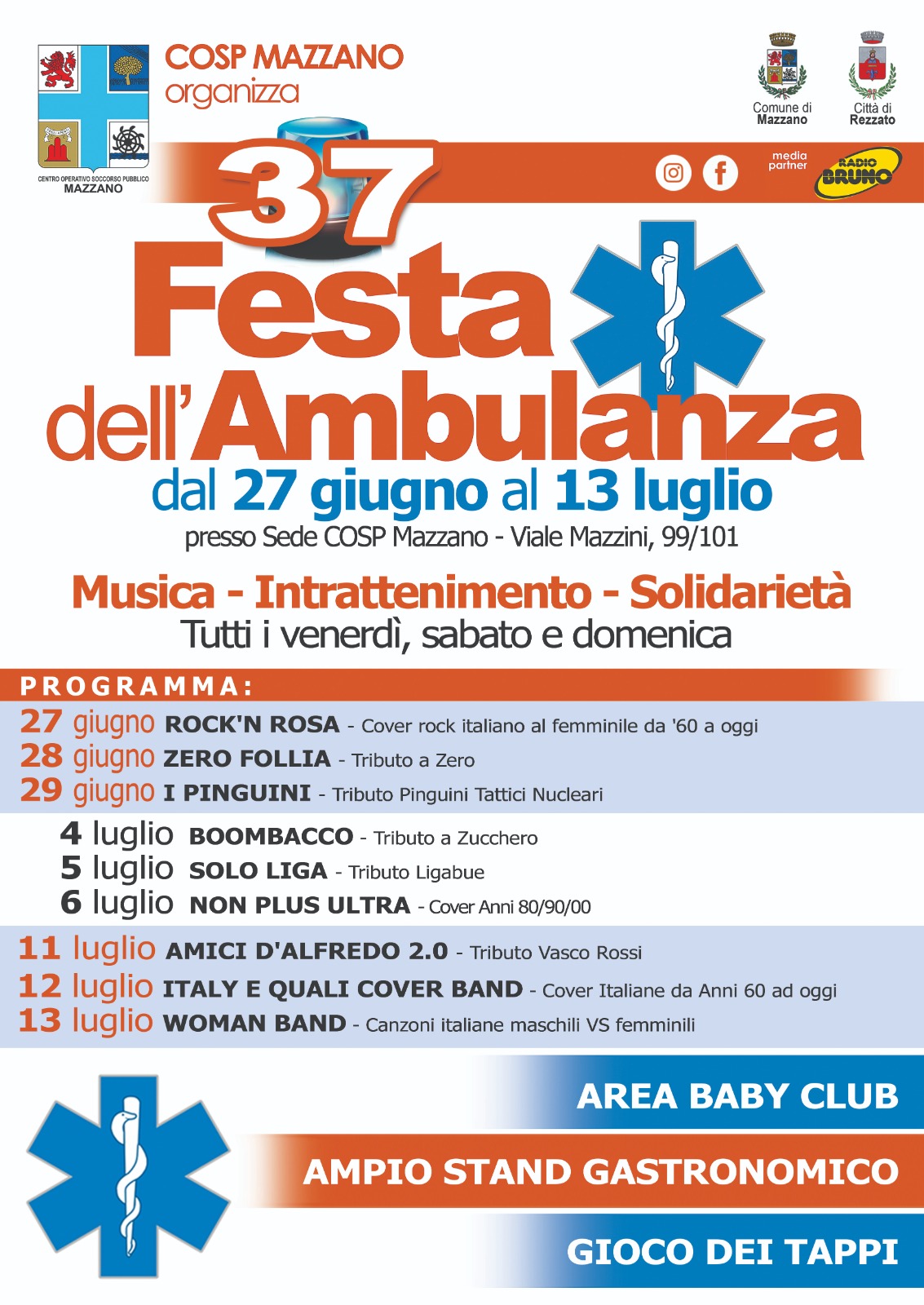 Locandina Festa dell'Ambulanza COSP Mazzano