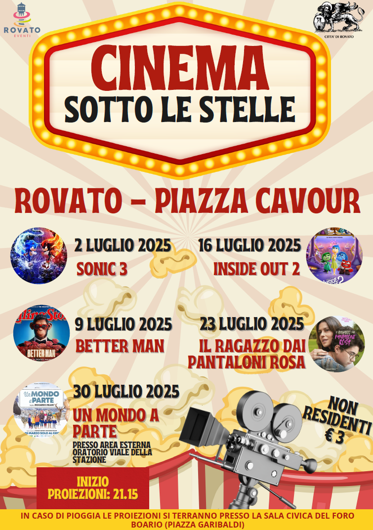 Locandina Cinema all'aperto Città di Rovato