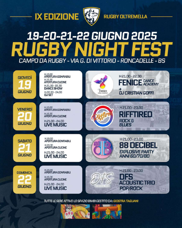 Locandina Festa Rugby - Roncadelle