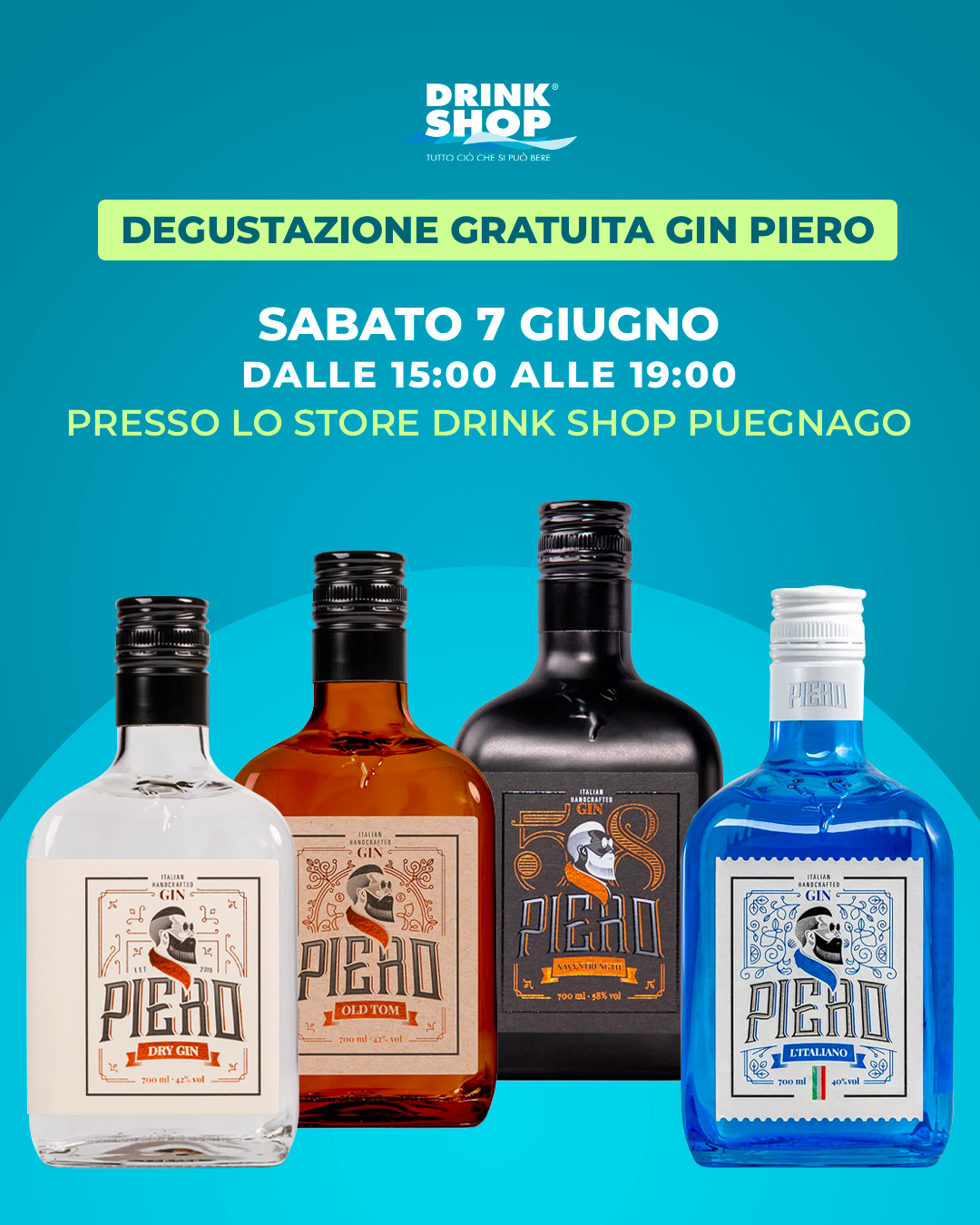 Locandina Degustazione gratuita gin Piero