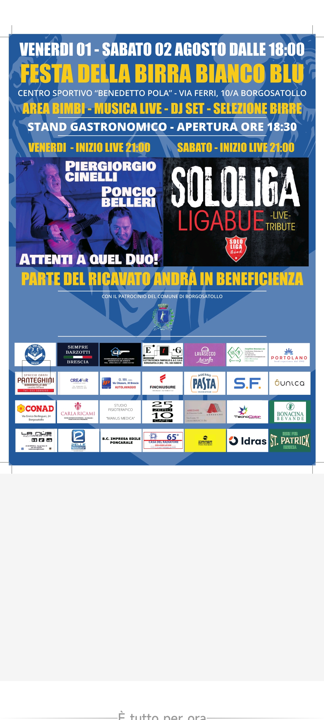 Locandina Festa della birra bianco blu