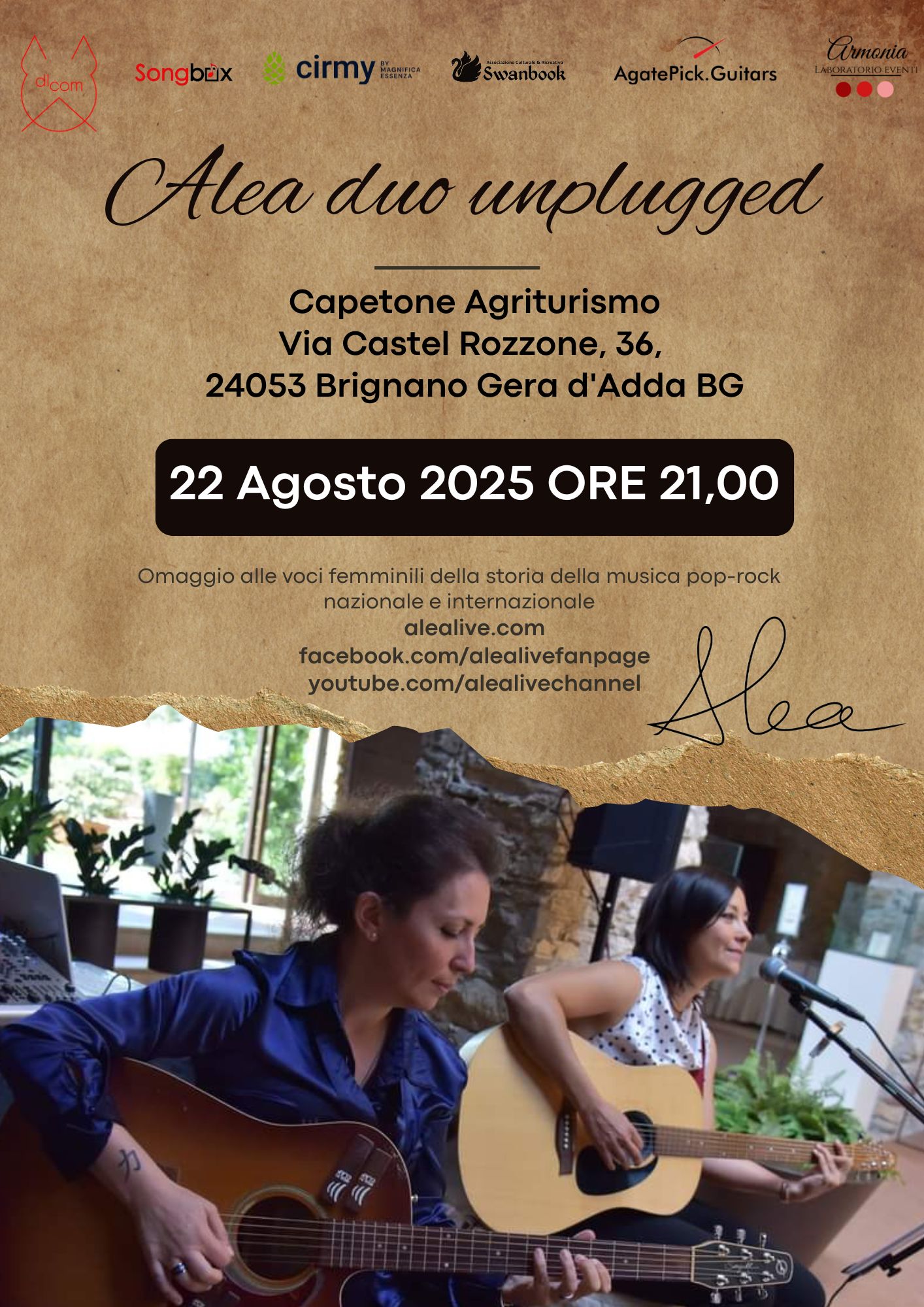 Locandina Alea in concerto in agriturismo