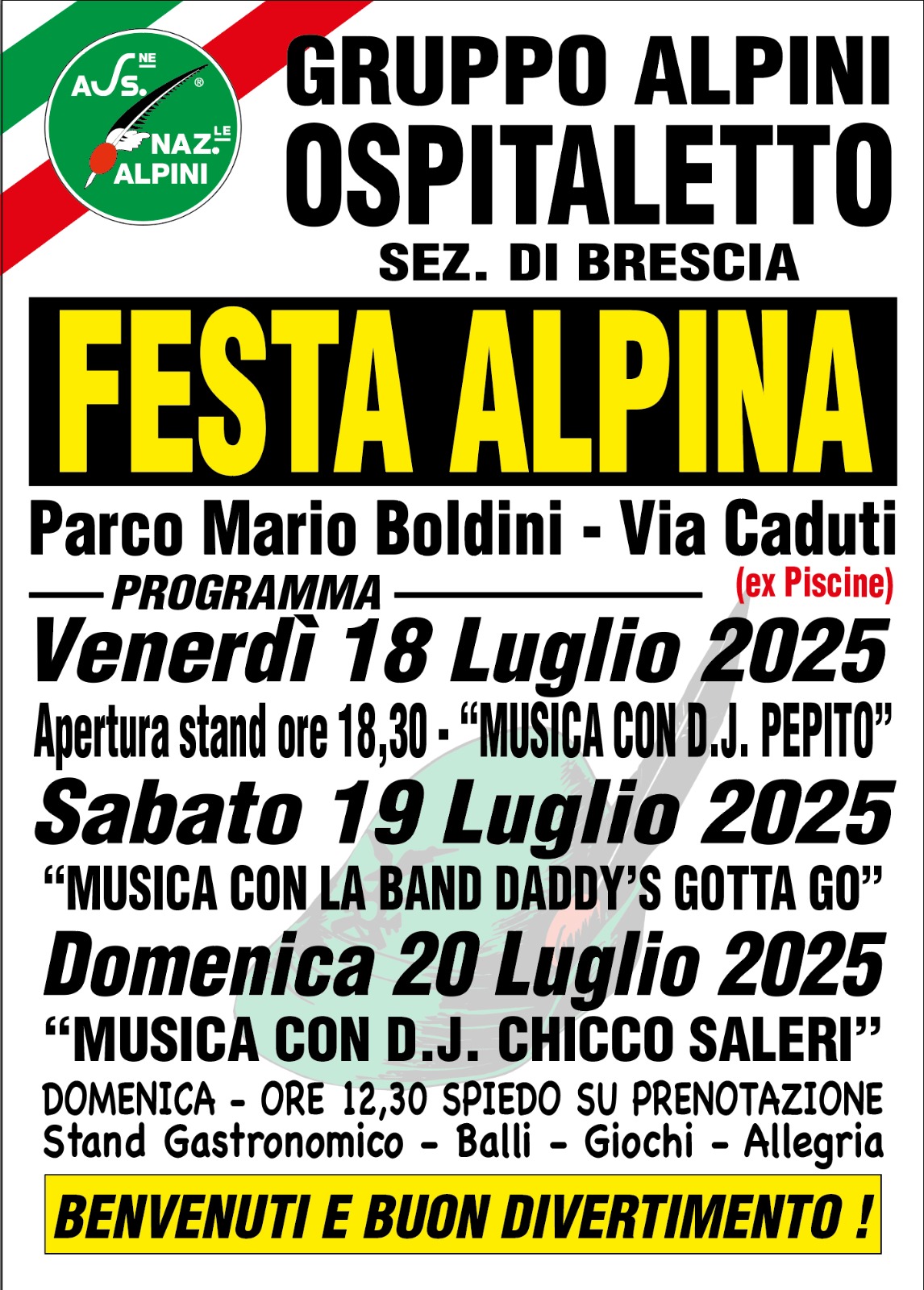 Locandina Festa Alpina di Ospitaletto