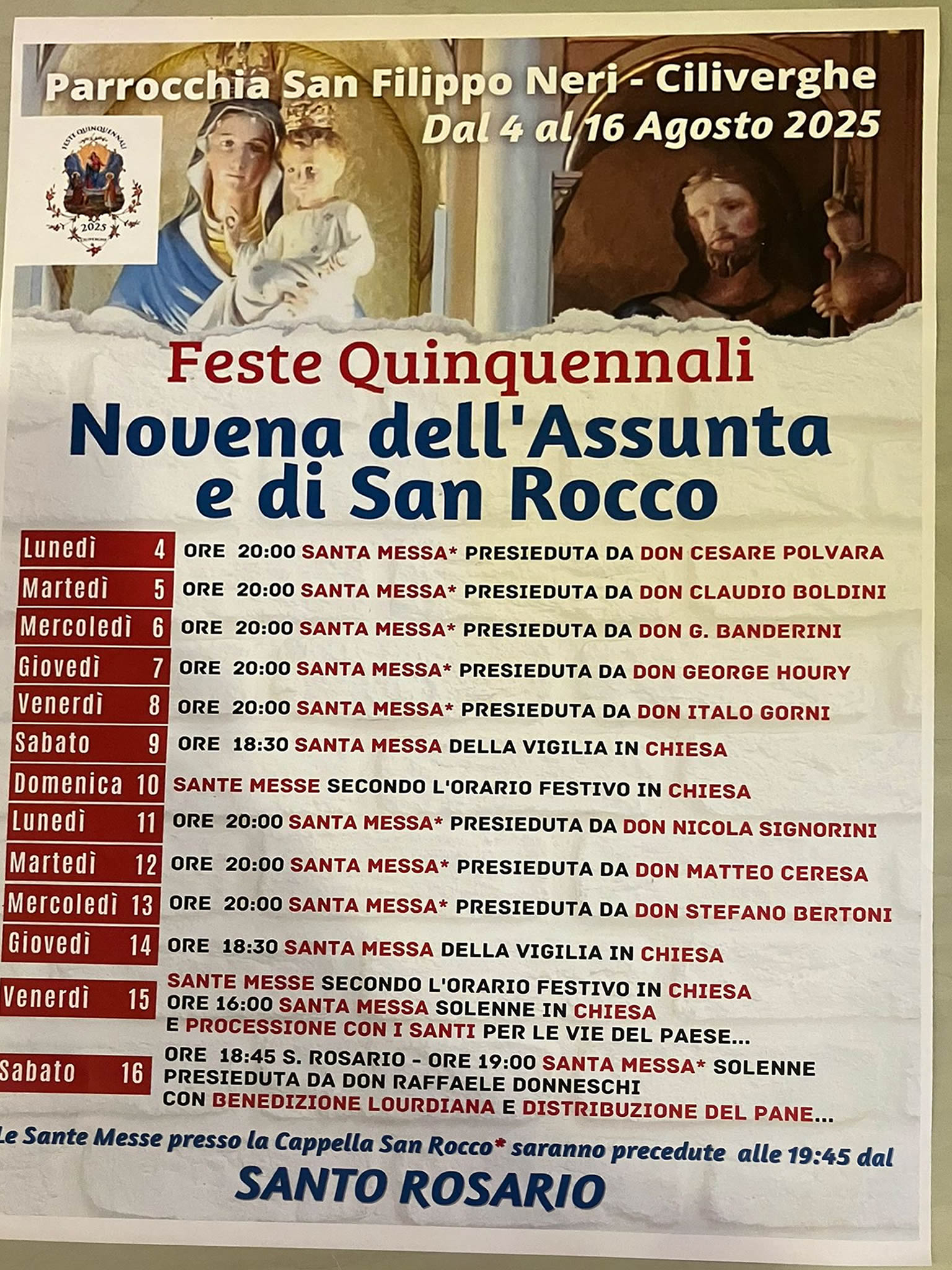 Locandina Feste quinquennali