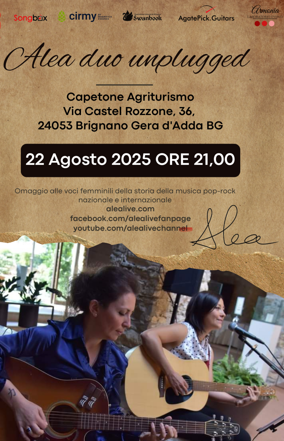 Locandina Musica dal vivo con il duo Alea