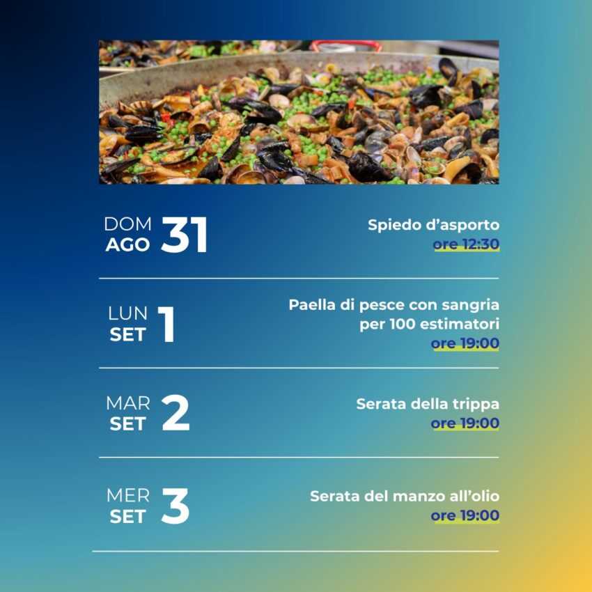 Menu 2 Festa Popolare di Fornaci 2025 locandina ufficiale