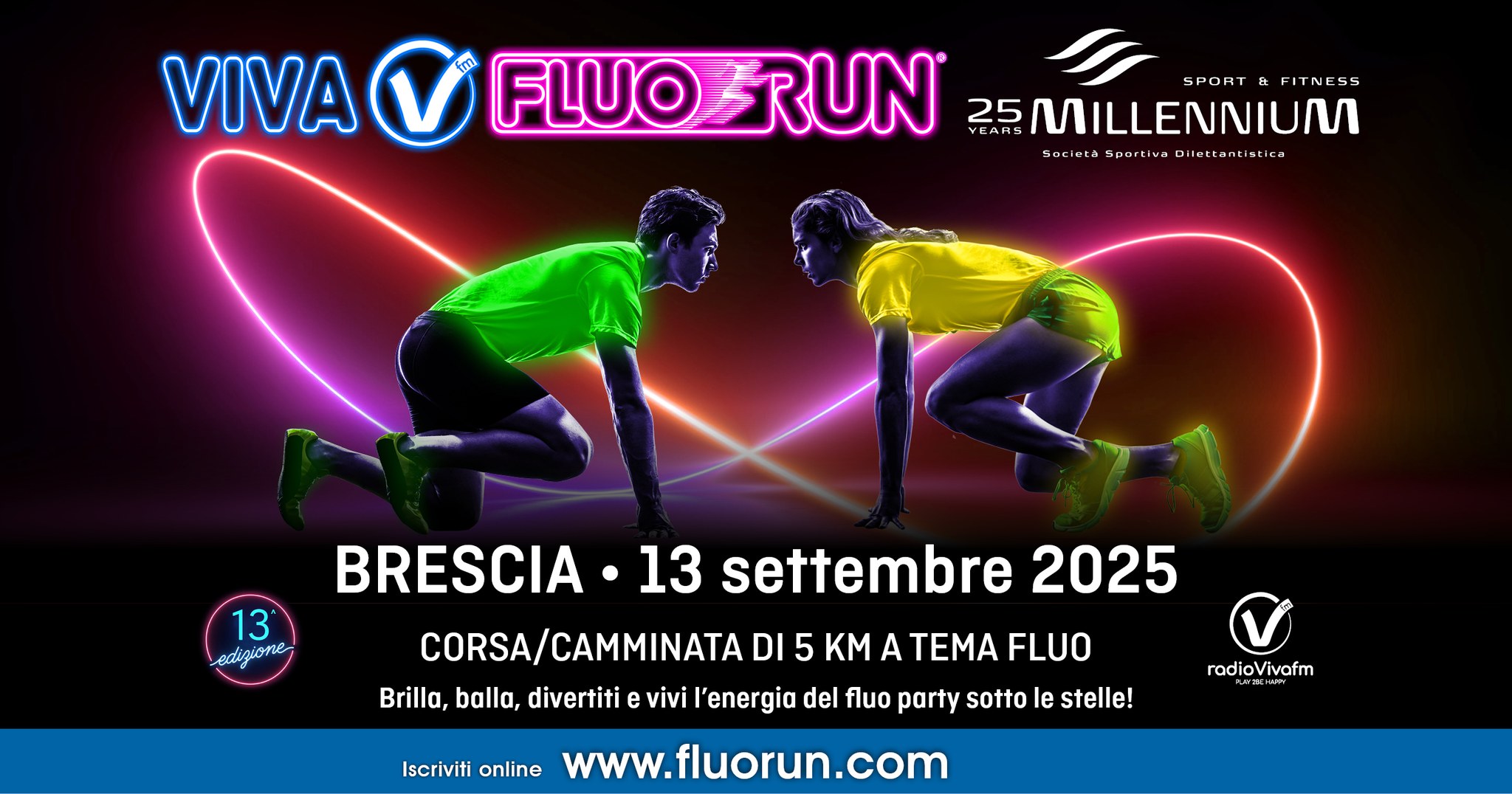 Locandina Viva Fluo Run Millennium