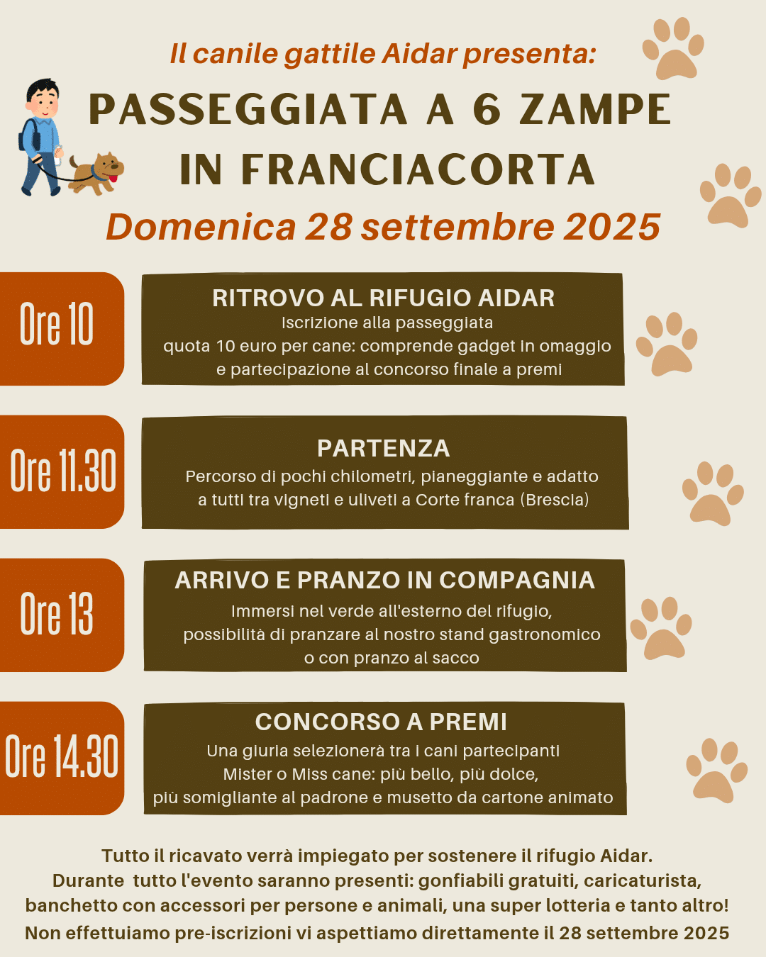 Locandina Passeggiata a 6 zampe in Franciacorta