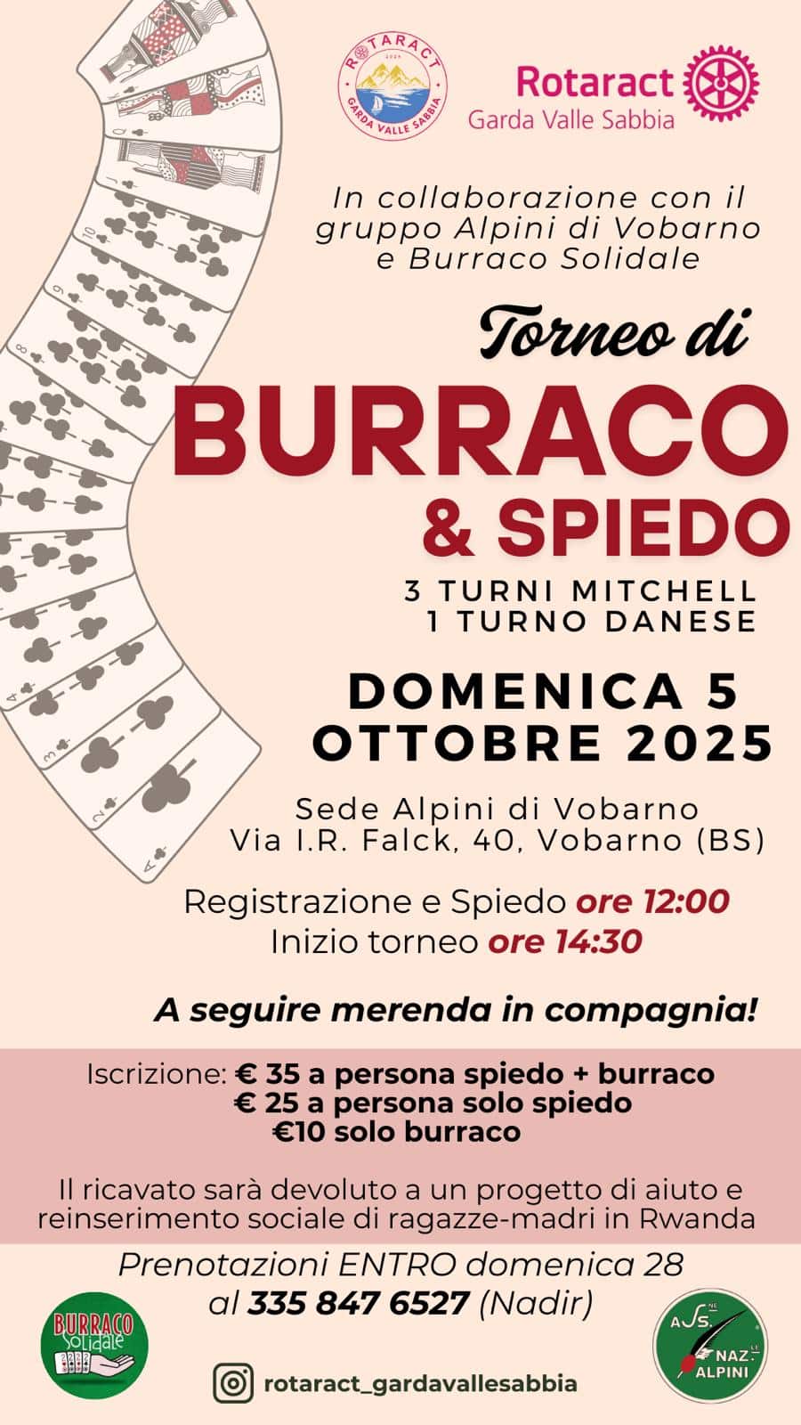 Locandina Torneo di Burraco e Spiedo
