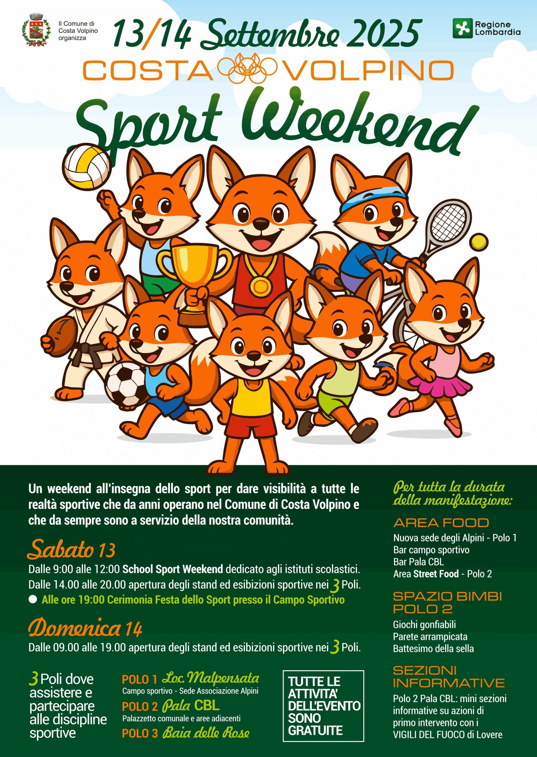 Locandina Festa dello sport Costa Volpino