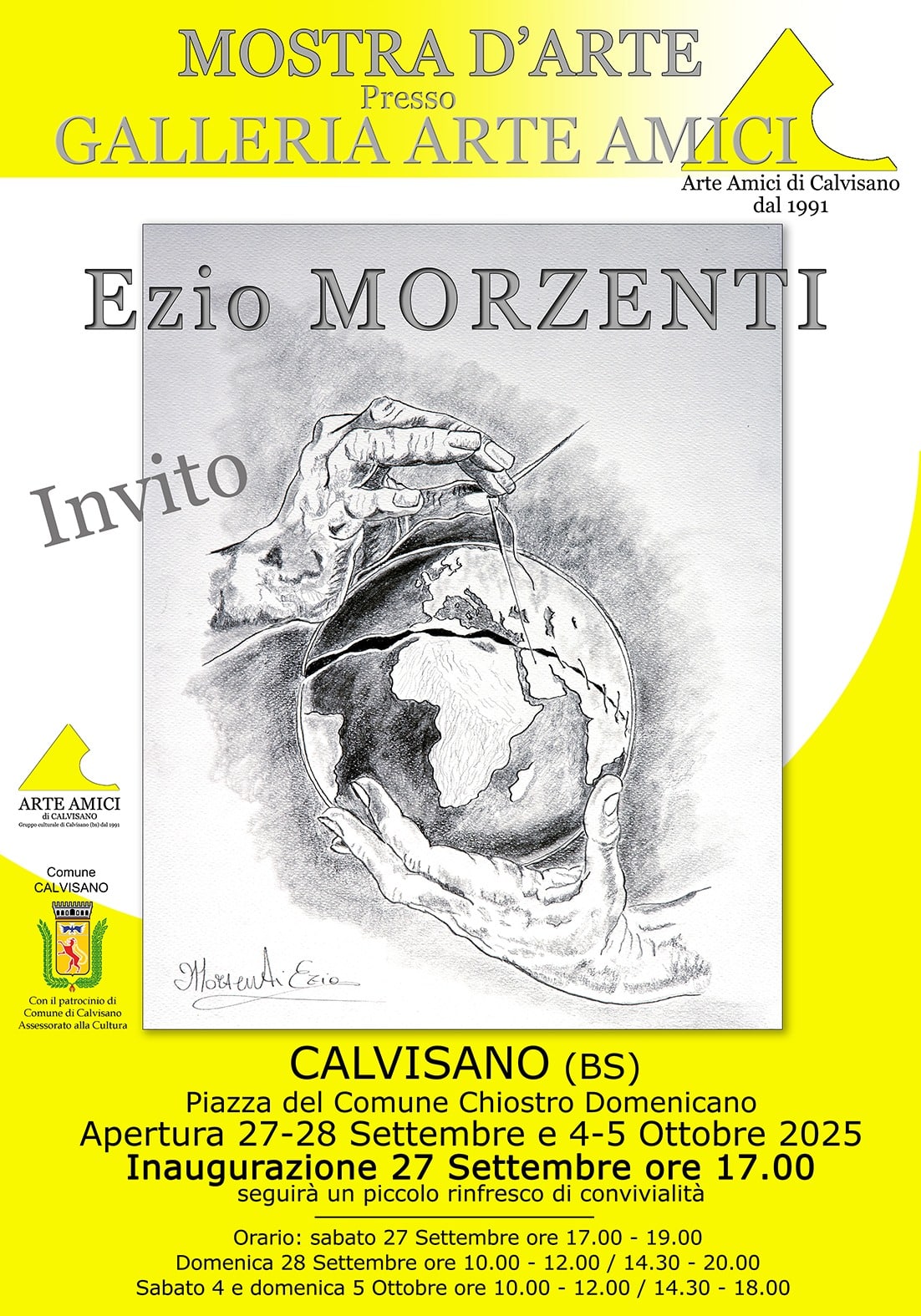 Locandina I dipinti di Ezio Morzenti in mostra con Arte Amici