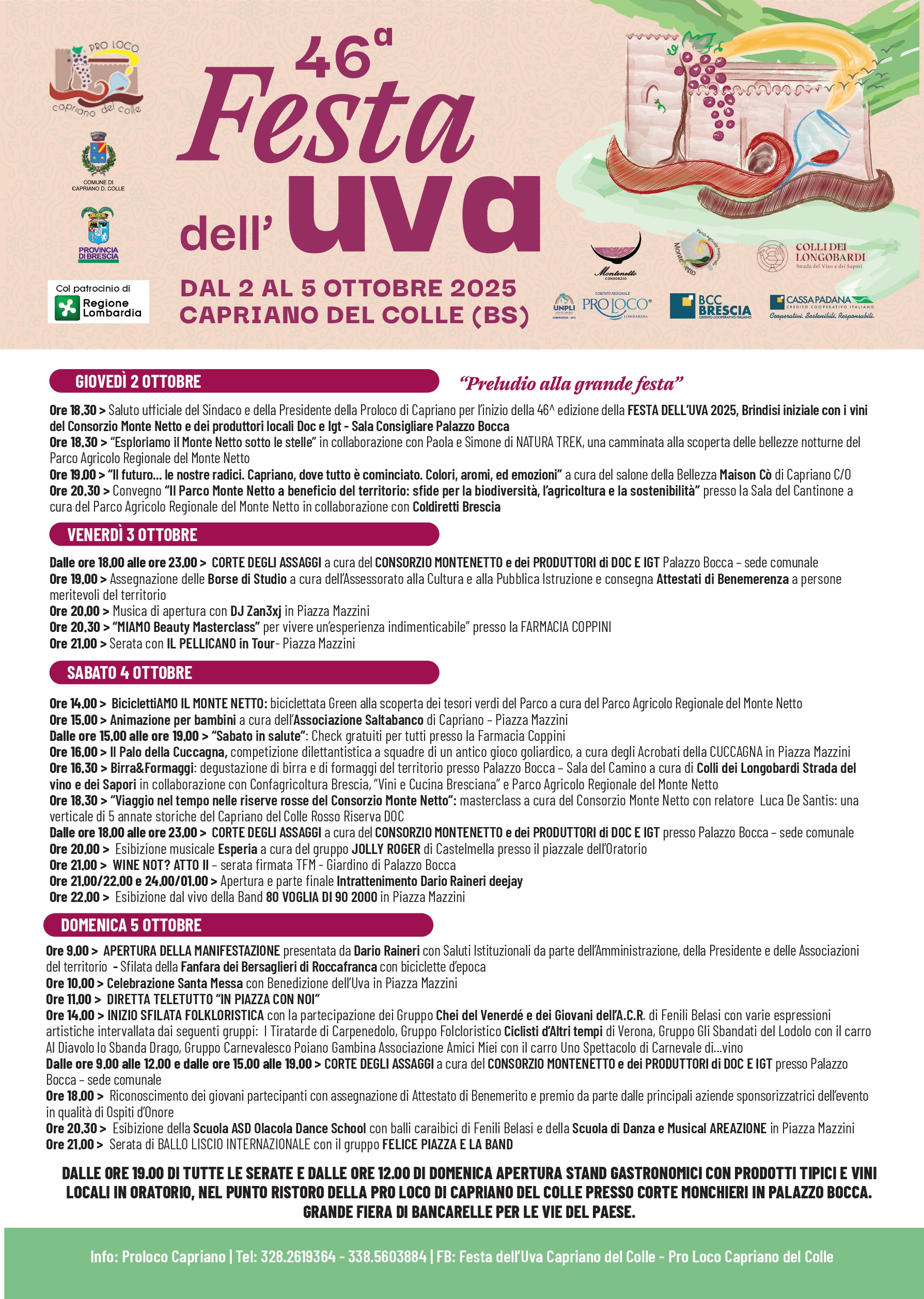 Locandina Festa dell’Uva Capriano del Colle