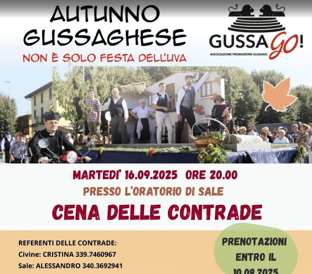 Locandina Cena delle contrade a Gussago