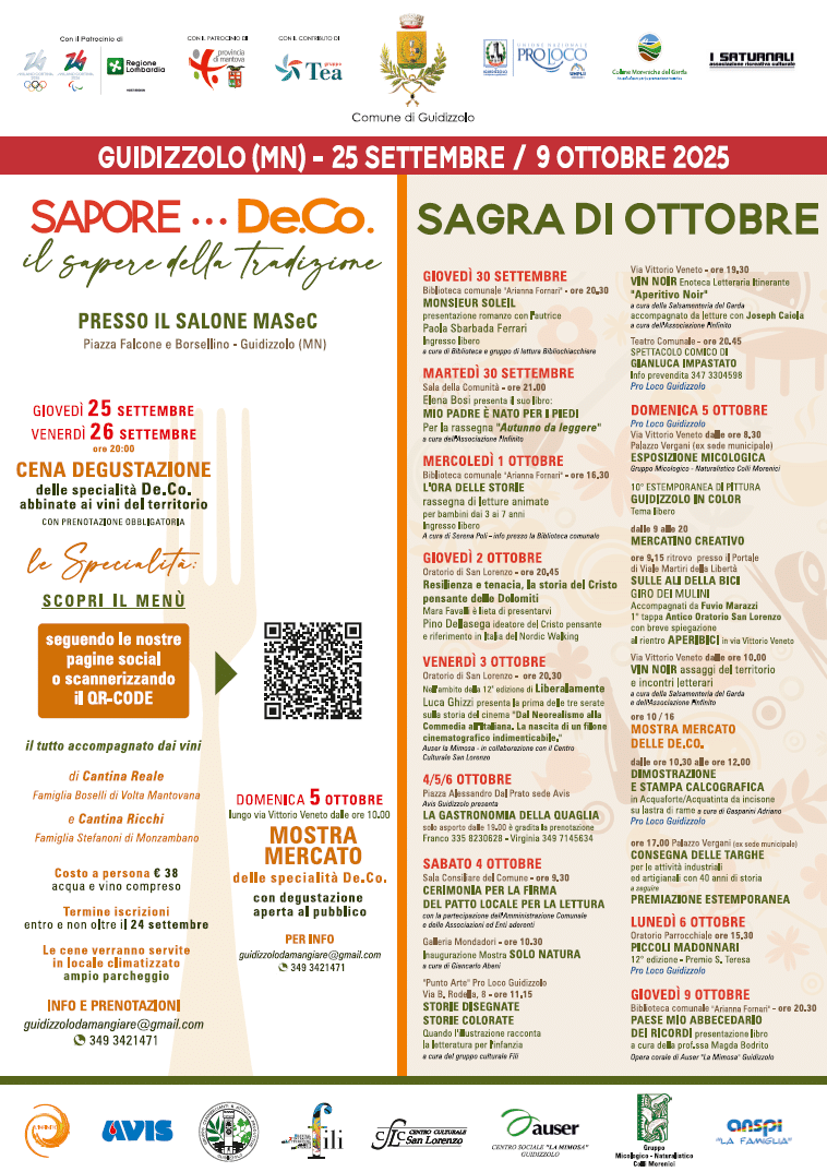 Locandina Sapore De.Co. il sapere della tradizione – Guidizzolo (MN)