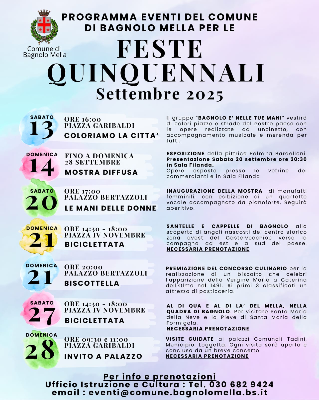 Locandina Feste Quinquennali a Bagnolo Mella