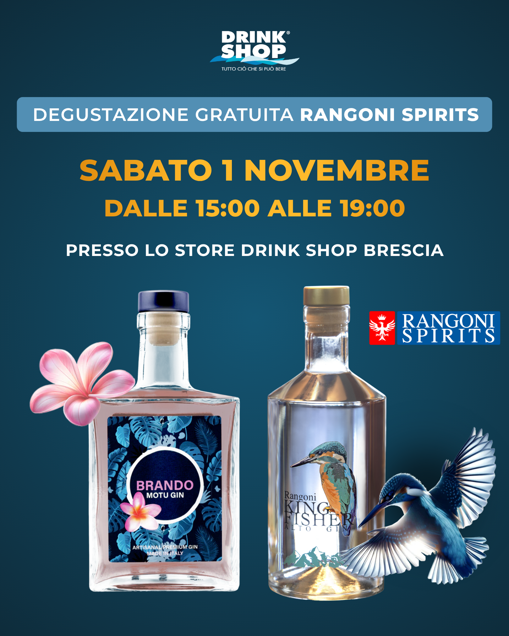 Locandina Degustazione gratuita Gin Rangoni Spirits