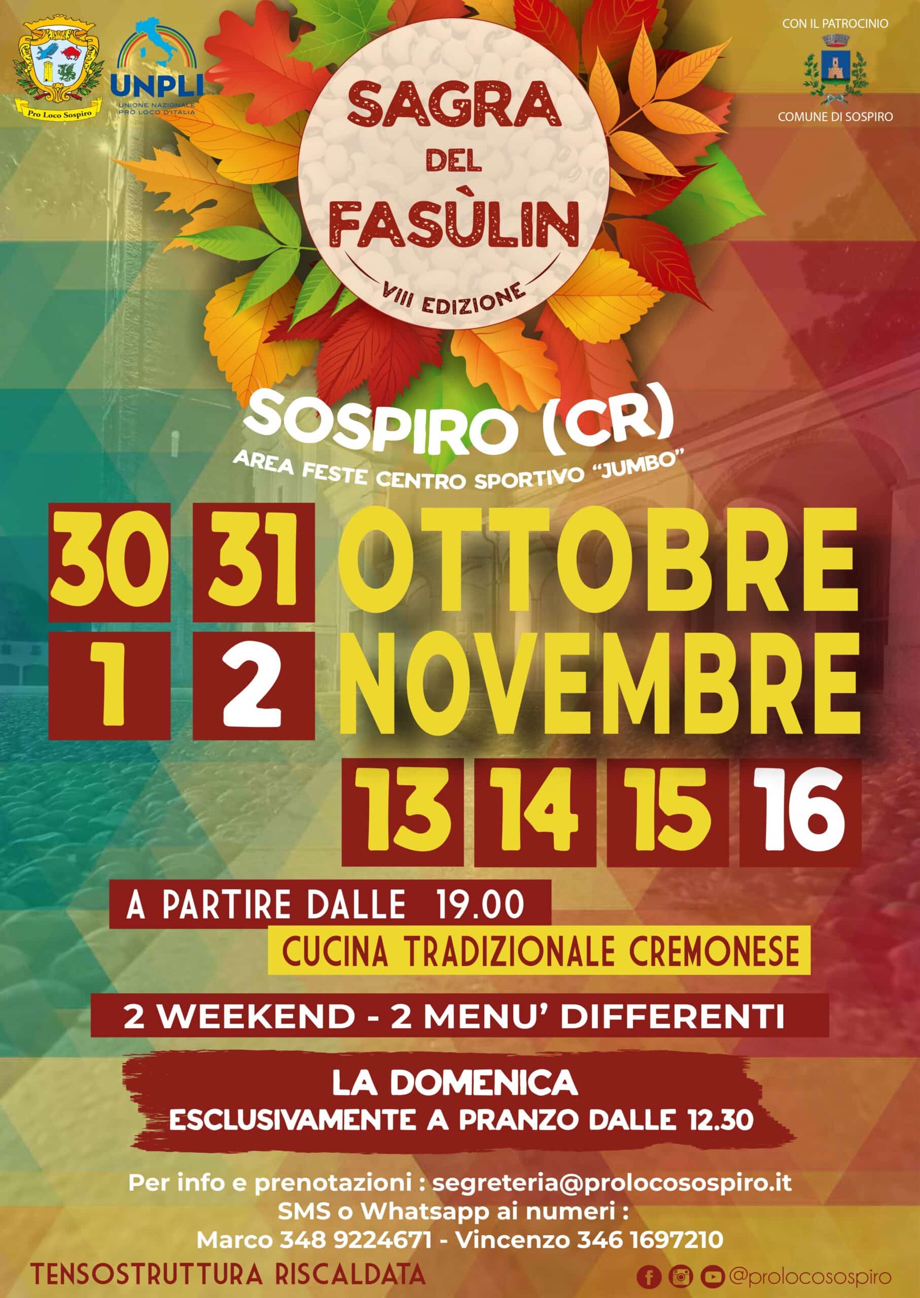 Locandina Sagra del Fasùlin di Sospiro