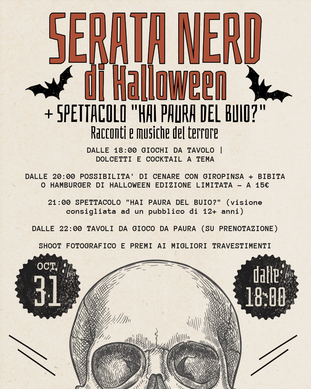 Locandina Serata Nerd di Halloween