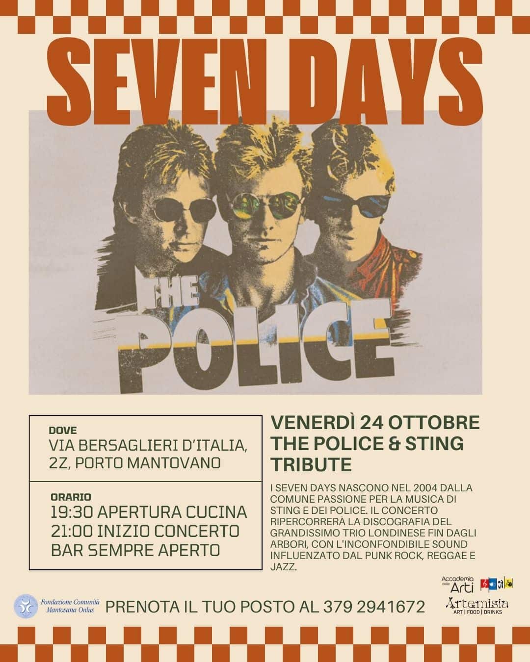 Locandina LIVE Seven Days: tributo a Sting e ai Police
