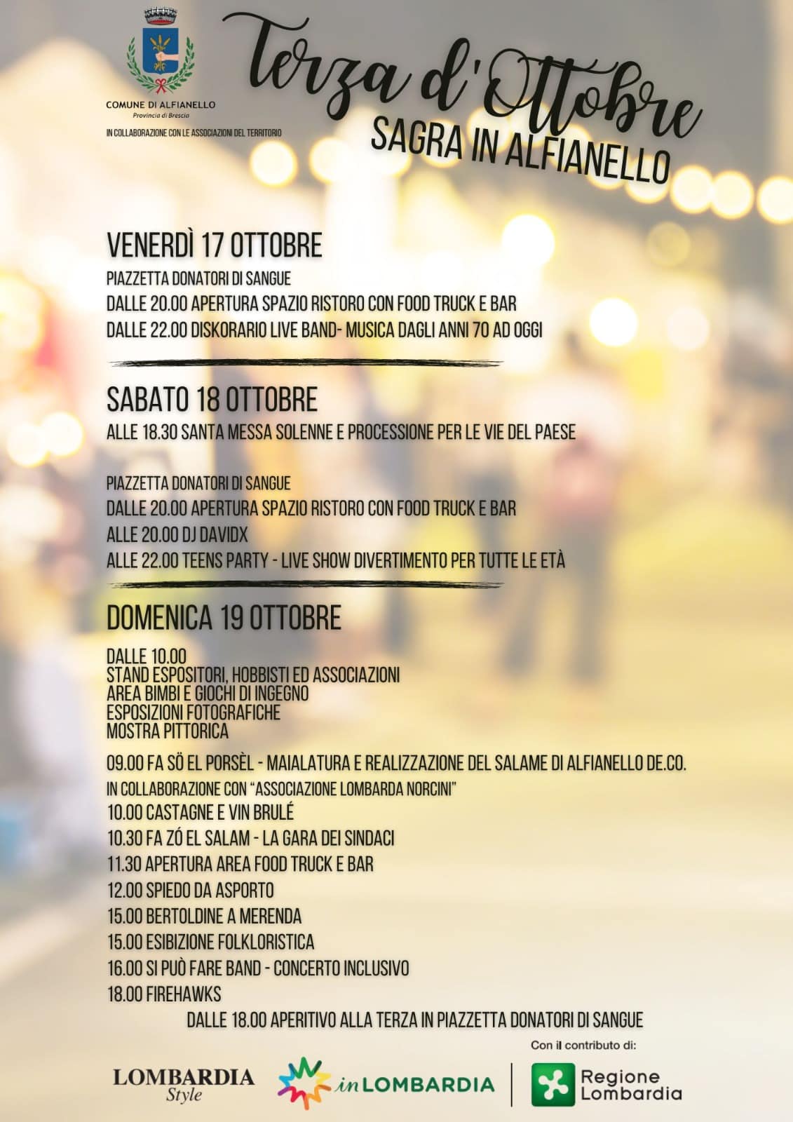 Locandina Terza d’ottobre – sagra in Alfianello